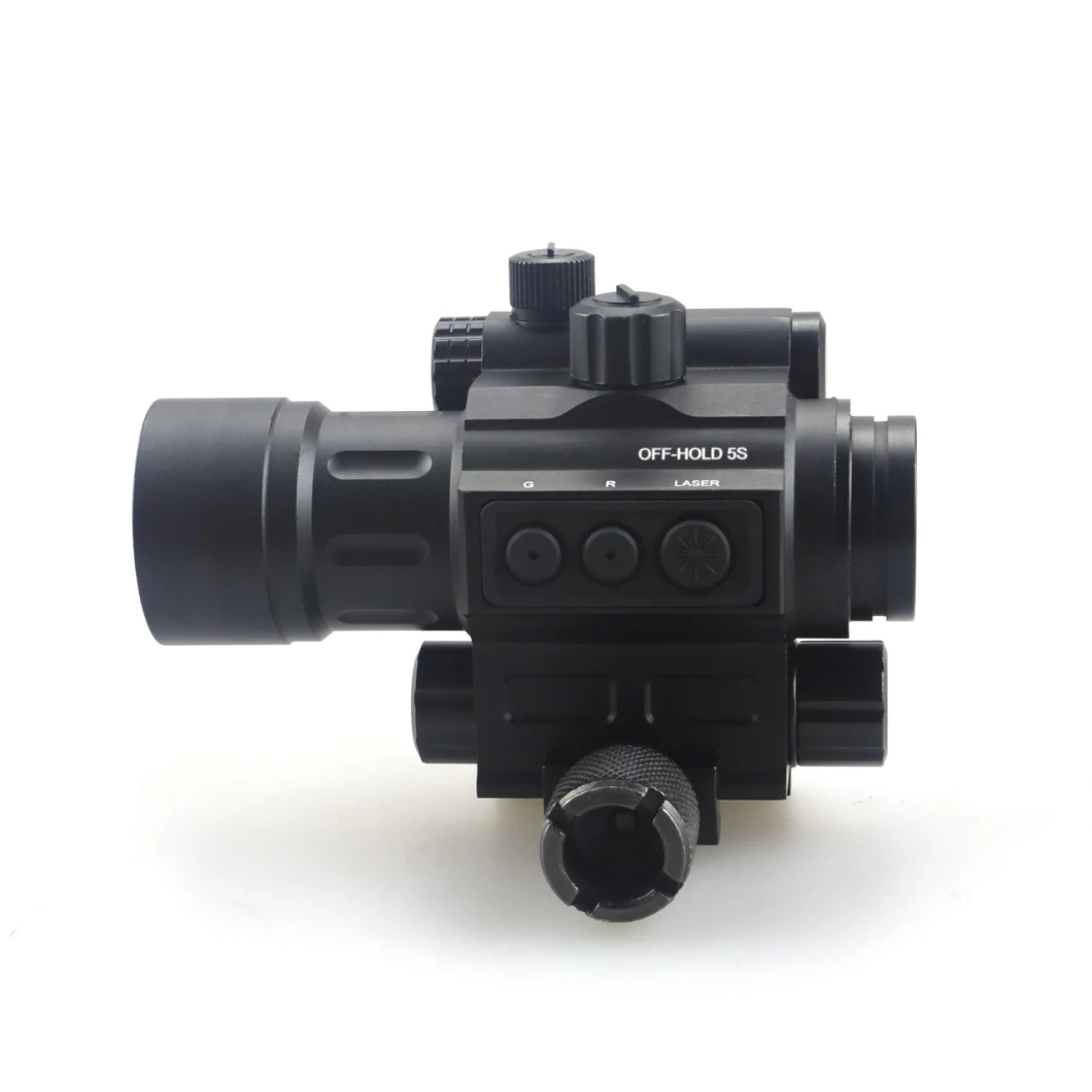 2021 Latest Tactical Compact 3moa Enclosed Weapon Red & Green DOT Sight with Side 3 Buttons Switch and Side Attached Green Aimg Laser Sight