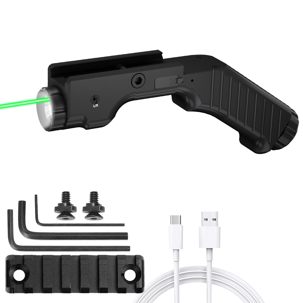 Tactical LED Flashlight Riflescope Laser Sight Combo Hunting Gun Scope Blue Laser Sight Scope for 11/20mm Rail Mount