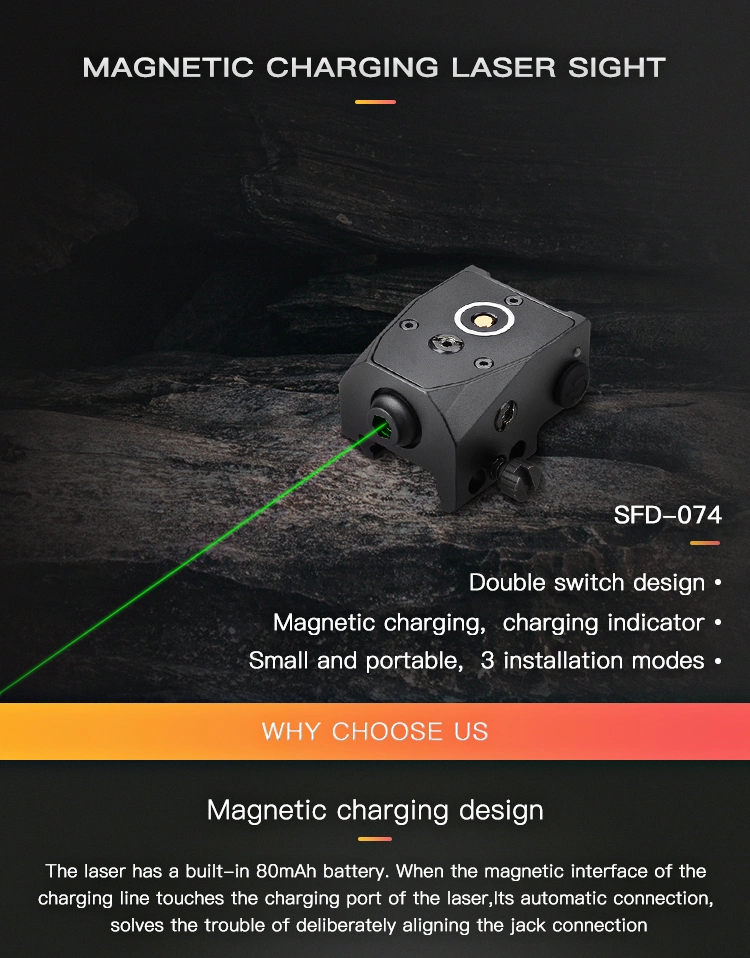 New Green Laser Mini Weapon Light Magnetic Charging Laser Sight 3 Installation Gun Red DOT Sight