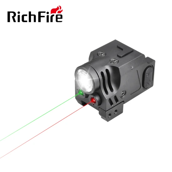 퀵 릴리스 20mm 레일 녹색 빨간색 레이저 DOT 시력 콤보 사냥 전술 손전등