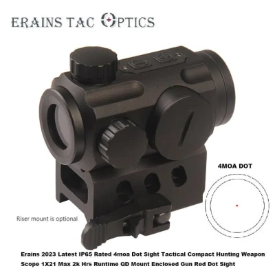 Erains Tac Optics Tasco 광경 경쟁 전술 1X21 4moa IP65 5 단계 소형 밀폐형 QD 마운트 빨간색 조명 총 빨간색 DOT 범위 빨간색 DOT 시력 조준